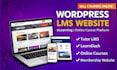 wordpress lms website elearning online course website using learndash, tutor lms