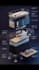 create architectural exploded view and blueprint