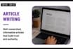 write high quality SEO articles and blog posts
