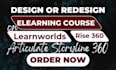 build elearning course using scorm learnworlds articulate storyline 360 rise 360