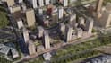 redesign residential tower,urban revitalization,masterplan, street layout render