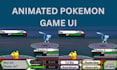 design pokémon style game UI, battle hud, pixel interface and rpg menu
