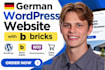 create german wordpress website and german woocommerce store with bricks builder