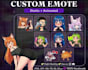 custom twitch emotes with chibi, anime style