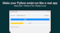 create a python gui using tkinter or qt for your script