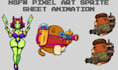 make nsfw pixel art character pixel art sprite sheet animation for game art