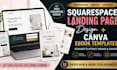 squarespace landing page design ,canva ebook template