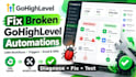 troubleshoot and fix gohighlevel CRM workflows