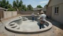 create cinematic pool construction timelapse videos