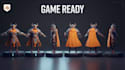 create game ready low poly 3d character model