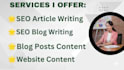 write SEO blog posts and articles