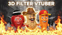 create 3d ar vtuber filter burnt peanut for snap camera, lens studio streaming