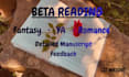 beta read your fantasy or ya manuscript