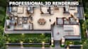 inteior,exterior,landscape 3d modeling with render