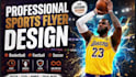 design sports flyer football basketball flyer poster banner social media NFL nba
