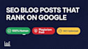 write SEO blog post that ranks on google