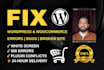 fix wordpress bugs, errors, and critical issues within 24 hours