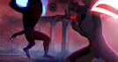2d japanese anime style fighting animation, frame by frame animation scene