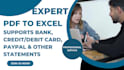 convert bank and paypal statements PDF to excel accurately