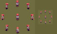 do topdown  isometric pixel art character,  sprite sheet animation, game assets
