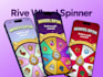 create interactive rive wheel spinner animation for web flutter app saas game