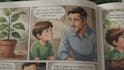 create a full color 8 panel educational comic strip for k 12 stem lessons