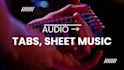transcribe guitar, bass, drums and other instruments into tabs or sheet music