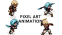 create pixel art character sprite animation, topdown isometric pixel character