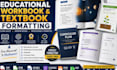 format design workbook, educational workbook, textbook manuscript journal canva