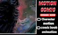 animate cinematic motion comic panels, manga and webtoon trailer