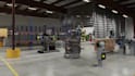 create 3d industrial factory animation, warehouse manufacturing visualization