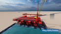 create 3d construction animation offshore piling and engineering visualization