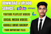 do download and upload anything, transfer, backup service