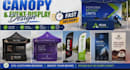 design a professional canopy tent, roller banner, feather flag or table