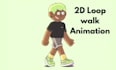 create a professional fashion loop walk animation and 2d character walk