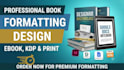 do book formatting, design ebook in designrr, indesign, google docs, amazon KDP