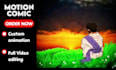 create a cinematic motion comic or 2d webtoon trailer