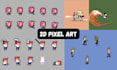 2d pixel art, 8 bit, 16 bit, 32 bit sprite sheet animation, game art character