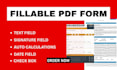 create fillable pdf form editable interactive pdf form application form design