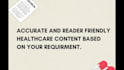 write medical and healthcare articles