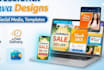 create editable canva flyer, poster and social media design