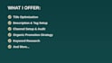 do youtube SEO, keyword research, niche research and channel optimization