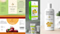 create  design face wash label design, green tea label,