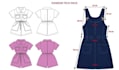 kid wear tech pack clothing design flat sketch and apparel tech pack