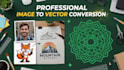 do professional image to vector conversion and vector tracing