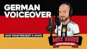 deliver a studio quality native german voice over in 24h