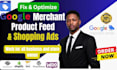 fix and optimize product feed for google merchant center, fix all errors
