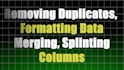 clean, format, merge, split excel data