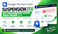 fix google merchant center suspension and misrepresentation issues