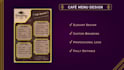 design a professional restaurant, cafe, bakery and food menu